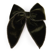 Load image into Gallery viewer, Olive Green Velvet Darling Hair Bow
