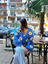 Load image into Gallery viewer, Oversize Handmade Blue Floral Cardigan | NCS
