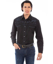 Load image into Gallery viewer, Scully Midnight Bloom - Embroidered Men's Western Shirt
