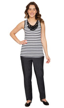 Load image into Gallery viewer, Women's Striped Tank With Crochet Lace Neckline
