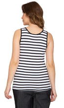Load image into Gallery viewer, Women's Striped Tank With Crochet Lace Neckline
