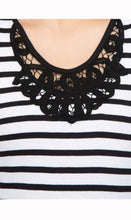 Load image into Gallery viewer, Women's Striped Tank With Crochet Lace Neckline
