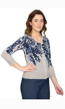 Load image into Gallery viewer, Women's 3/4 Sleeve Knit Printed And Embellished Cardigan Sweater
