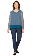 Load image into Gallery viewer, High Low Mesh Layered Knit Top
