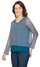 Load image into Gallery viewer, High Low Mesh Layered Knit Top
