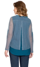 Load image into Gallery viewer, High Low Mesh Layered Knit Top
