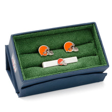 Load image into Gallery viewer, NFL Cleveland Browns Cufflinks and Tie Bar Gift Set
