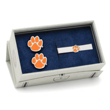 Load image into Gallery viewer, NCAA Clemson University Tigers Cufflinks &amp; Tie Bar Gift Set
