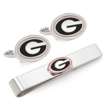 Load image into Gallery viewer, NCAA University of Georgia Bulldogs Cufflink and Tie Bar Gift Set
