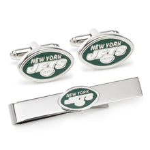 Load image into Gallery viewer, NFL New York Jets Cufflinks &amp; Tie Bar Gift Set
