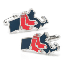 Load image into Gallery viewer, MLB Boston Red Sox State Shaped Cufflinks
