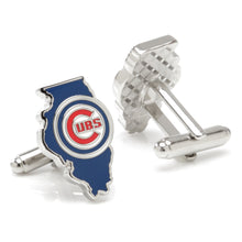 Load image into Gallery viewer, MLB Chicago Cubs State Shaped Cufflinks
