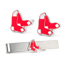 Load image into Gallery viewer, MLB Boston Red Sox Cufflinks and Tie Bar Gift Set
