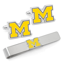 Load image into Gallery viewer, NCAA University of Michigan Cufflinks and Tie Bar Gift Set
