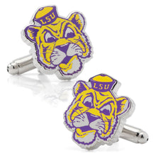 Load image into Gallery viewer, NCAA LSU Tigers Throwback Cufflinks
