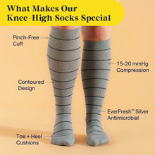 Load image into Gallery viewer, Knee-High Compression Socks – Stripes
