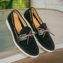 Load image into Gallery viewer, Men's Black Textured Suede Barca Yacht Loafer
