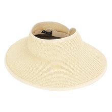 Load image into Gallery viewer, Peter Grimm Striped - Women's Straw Visor Hat
