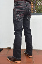 Load image into Gallery viewer, Holt Kid&#39;s Black Slim Boot Cut Jeans
