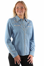 Load image into Gallery viewer, Scully Arrow Tips - Women's Denim Western Shirt
