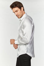 Load image into Gallery viewer, Men's Satin White Dress Shirt
