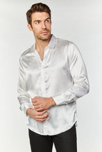 Load image into Gallery viewer, Men's Satin White Dress Shirt
