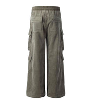 Load image into Gallery viewer, GREY CORDUROY DRAWSTRING CARGO PANTS
