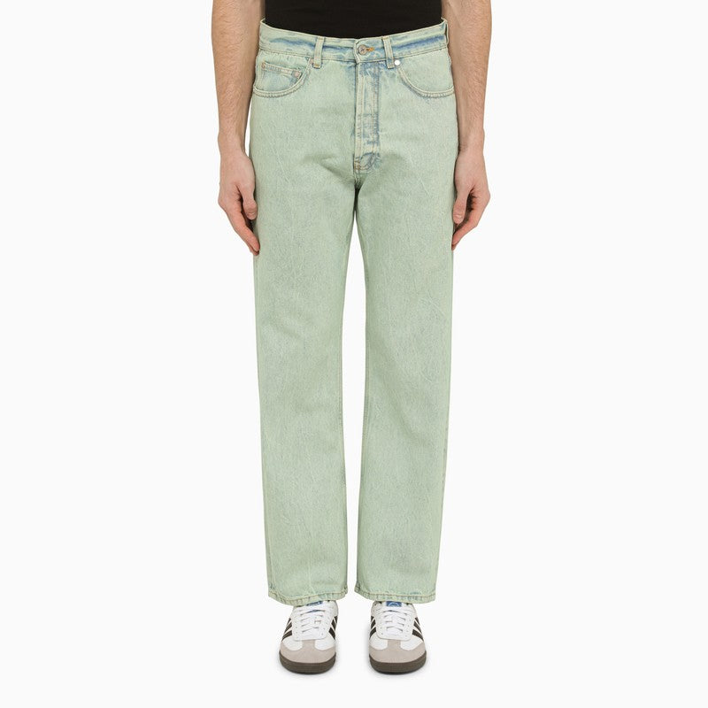 Palm Angels Regular Mint Green Denim Jeans Men