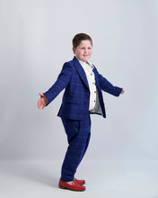 Load image into Gallery viewer, Blue Windowpane Dress Blazer

