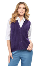 Load image into Gallery viewer, Womens Button Front Cable Knit Cardigan Sweater Vest
