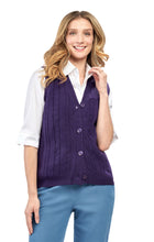 Load image into Gallery viewer, Womens Button Front Cable Knit Cardigan Sweater Vest
