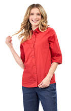 Load image into Gallery viewer, Womens Regular Fit 3/4 Sleeve Button Down Collared Camp Shirt
