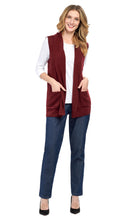 Load image into Gallery viewer, Women's Long Sleeveless Open Front Soft Shawl Collar Vest
