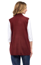 Load image into Gallery viewer, Women's Long Sleeveless Open Front Soft Shawl Collar Vest

