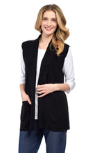 Load image into Gallery viewer, Women's Long Sleeveless Open Front Soft Shawl Collar Vest
