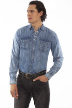 Load image into Gallery viewer, Scully Pleated Pockets - Men's Denim Shirt
