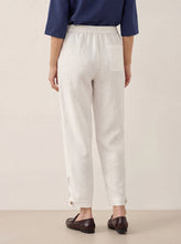 Load image into Gallery viewer, 100% Linen Straight-Leg Pants with Elastic Waist PATRICE
