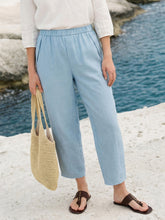 Load image into Gallery viewer, 100% Linen Tapered Cropped Pull-On Trousers LORETTA
