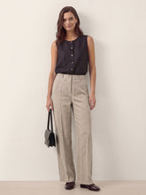 Load image into Gallery viewer, Linen Tailored Wide Leg Full Length Pants LEIGHTON

