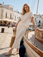 Load image into Gallery viewer, 100% Linen Double Pleat Button Hem Pull-On Pants LINDSEY
