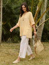Load image into Gallery viewer, 100% Linen Buttoned Split-Hem Pants ALINA
