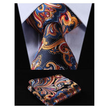 Load image into Gallery viewer, Paisley Wide Necktie &amp; Handkerchief Collection
