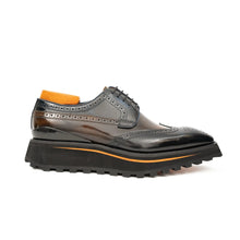 Load image into Gallery viewer, Patent leather shoes Platform brogues Blue
