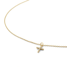 Load image into Gallery viewer, Pavé Cross Necklace - Gold
