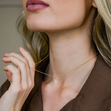 Load image into Gallery viewer, Pavé Cross Necklace - Gold
