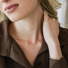 Load image into Gallery viewer, Pavé Cross Necklace - Gold
