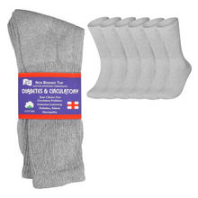Load image into Gallery viewer, Lot 3 6 12 Pairs Men&#39;s Circulatory Diabetic Crew Socks Size 9-11 10-13 13-15
