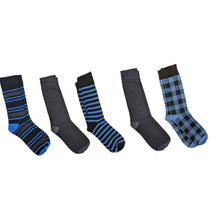 Load image into Gallery viewer, PBG Best Mens Dress Socks - 5-Pack, Black/Blue, Sizes 10-13, Stylish &amp; Comfortable
