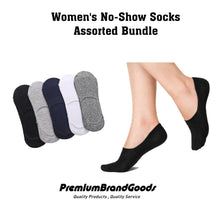 Load image into Gallery viewer, Women&#39;s No Show Socks Assorted Colors Bundle 10-13
