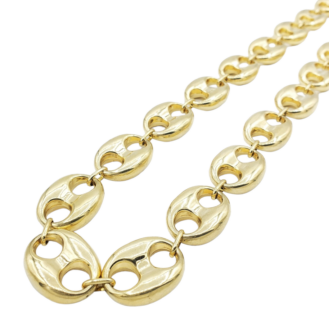 10K Gold- Hollow Puff Mariner Chain